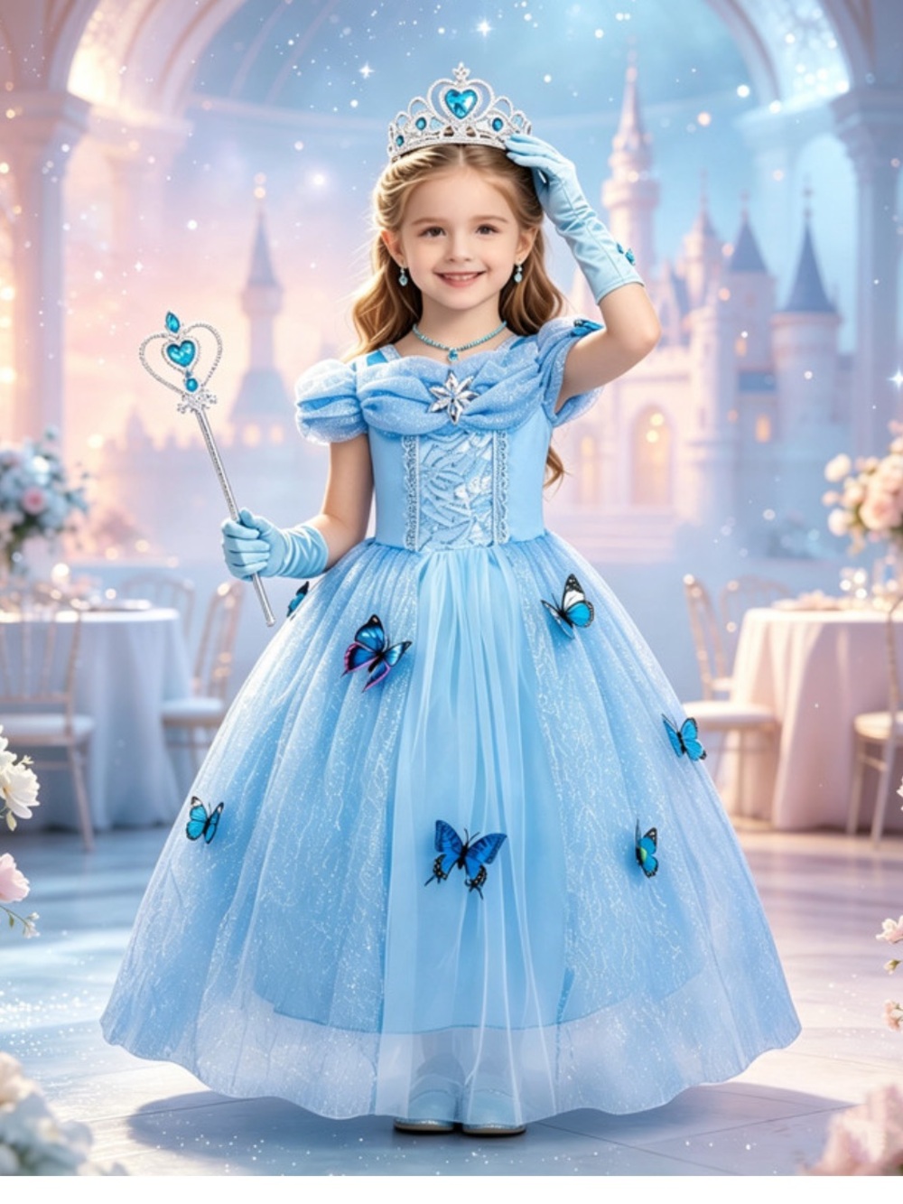 Princess Cinderella Dress Up Costume with Accessories Girls 7-8 - NEW IN BAG! - Picture 13 of 14